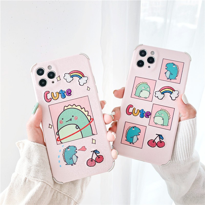 Ốp lưng iphone Dino thêu viền chống va đập 5/5s/6/6plus/6s/6splus/7/7plus/8/8plus/x/xr/xs/11/12/pro/max/plus/promax | BigBuy360 - bigbuy360.vn