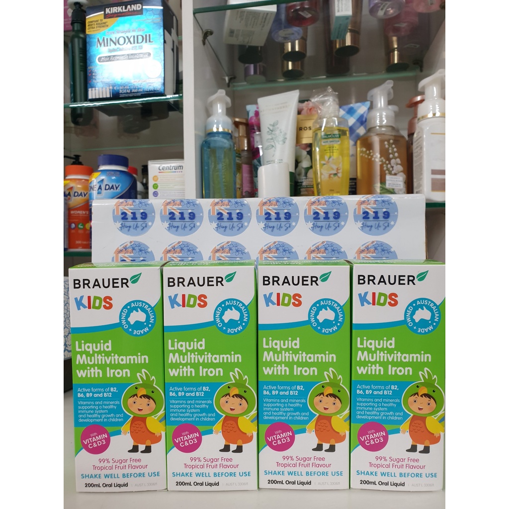 Brauer Kids Liquid Multivitamin With Iron 200ml - Brauer bổ sung vitamin và sắt