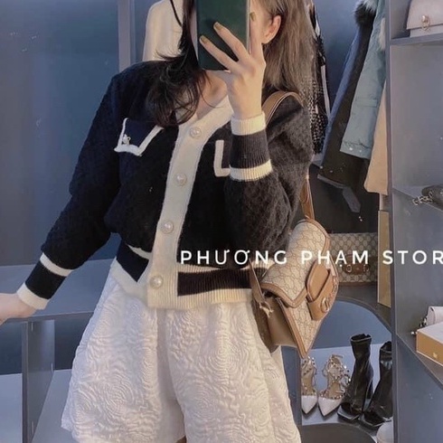 Áo khoác len nữ cardigan fom đẹp chuẩn mẫu chất liệu len cao cấp mềm mịn đính cúc ngọc cực kì sang trọng | BigBuy360 - bigbuy360.vn
