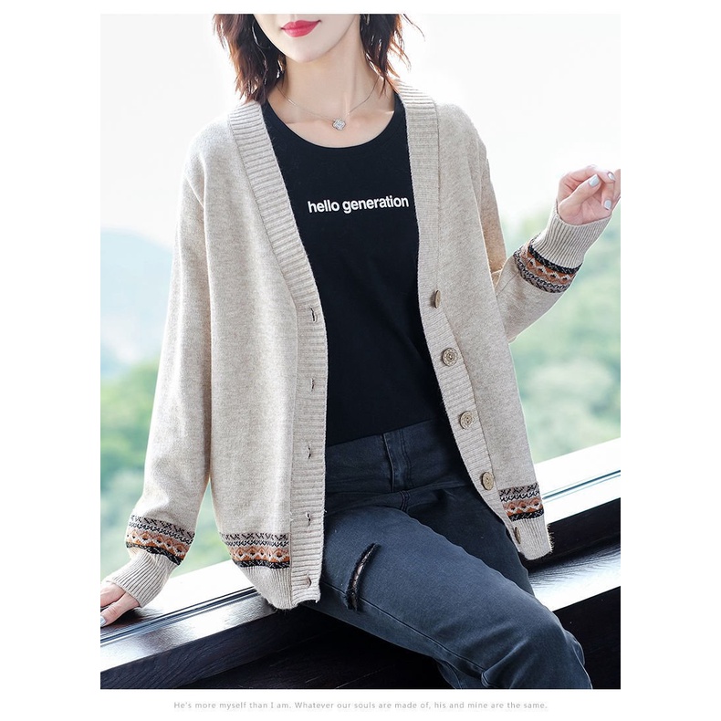 Áo Cardigan Nữ Họa Tiết Chất Len Dày Dặn, Áo Choàng Hàng Quảng Châu Cao Cấp