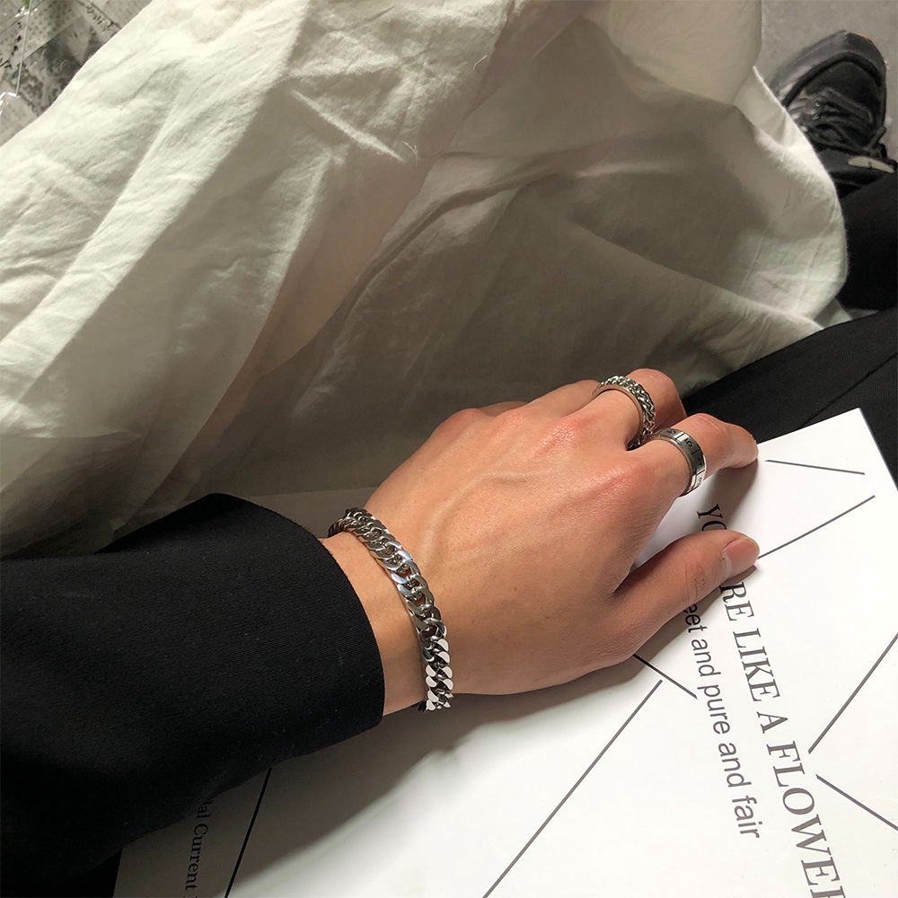 Vòng Tay Thép Titan Màu Trơn Thiết Kế Đơn Giản Thời Trang