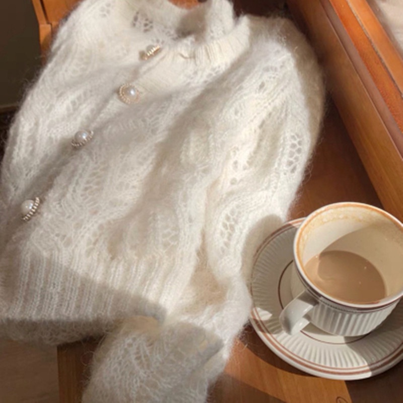 SUXI Áo Khoác Cardigan Dệt Kim Mỏng Tay Dài Dáng Rộng Màu Sắc Xinh Xắn