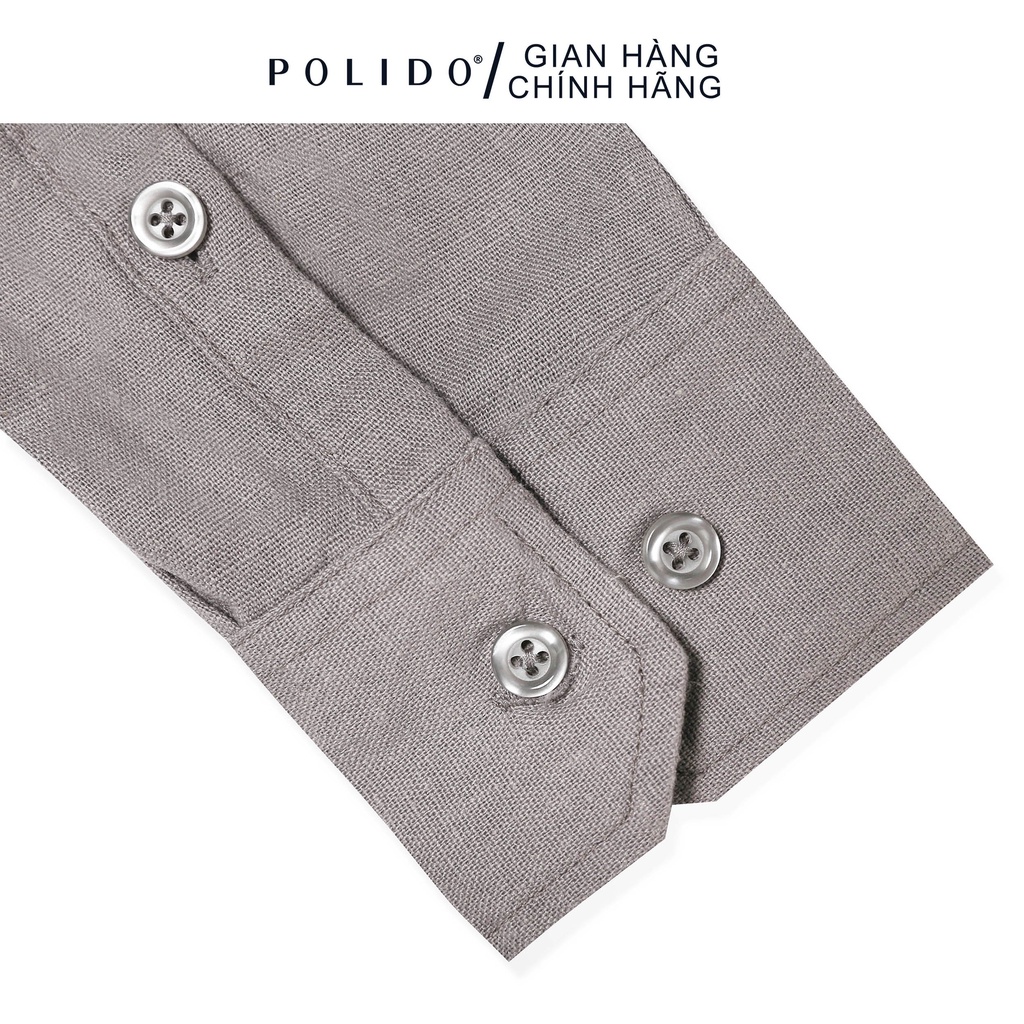 Áo Sơ Mi Dài Tay Đũi CEFFYLO Màu Ghi 100% Cotton Thô, Thấm Hút Tốt, Form Slimfit Thanh Lịch | BigBuy360 - bigbuy360.vn
