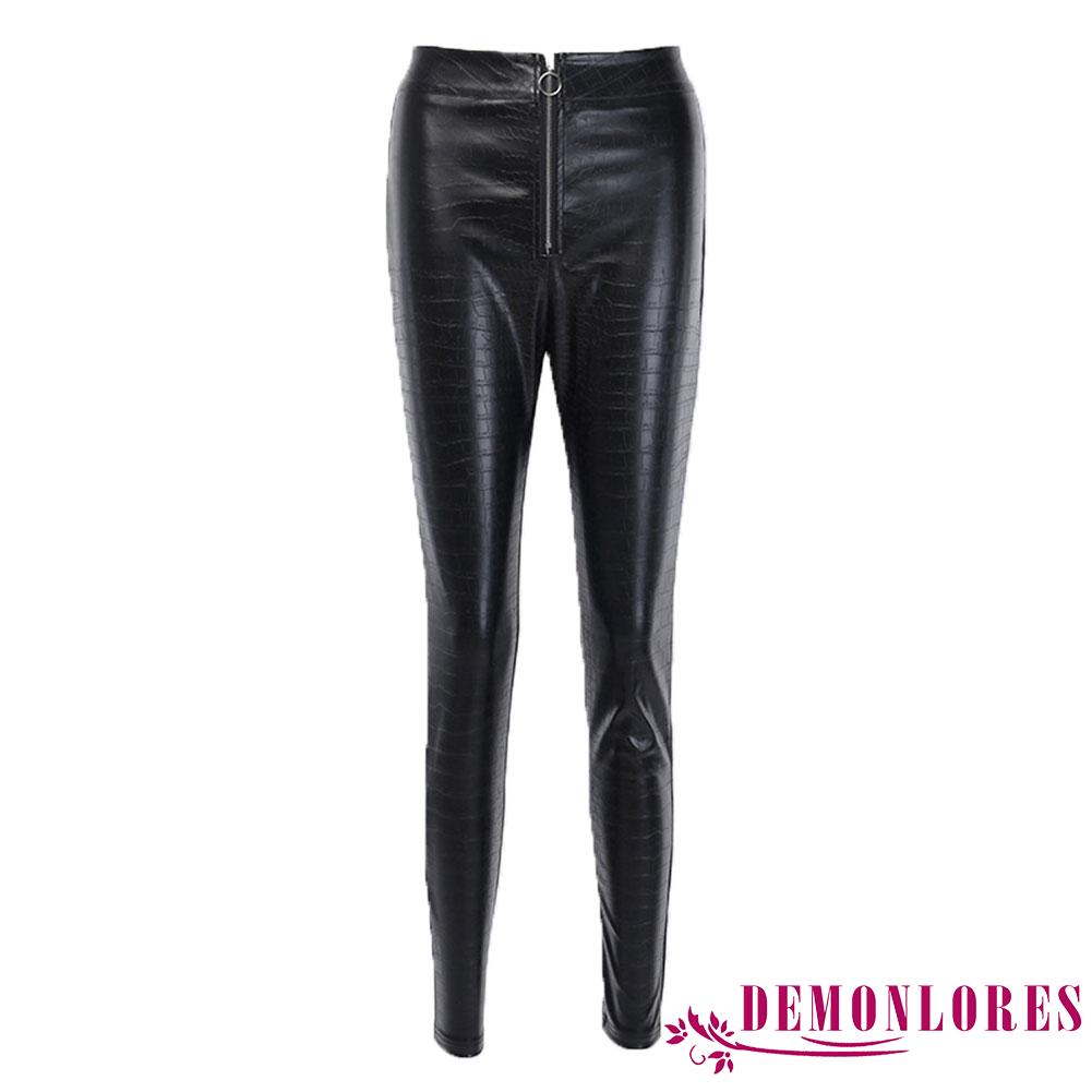 Quần dài vân da cá sấu dáng ôm vừa vặn phong cách sành điệu cho nữ