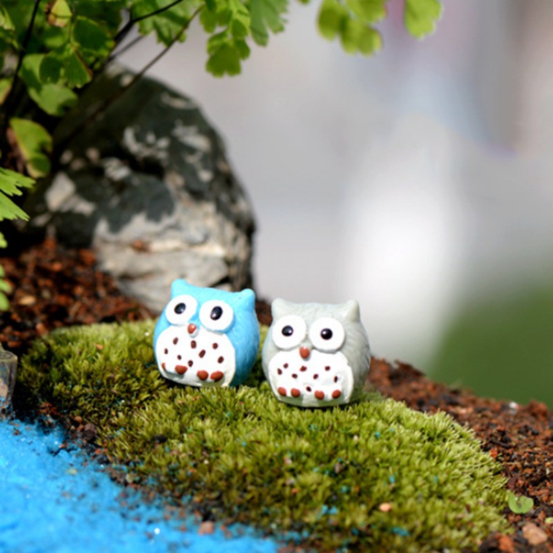 1 Đồ trang trí Chim Cú Trang Trí Vườn Cây Bonsai