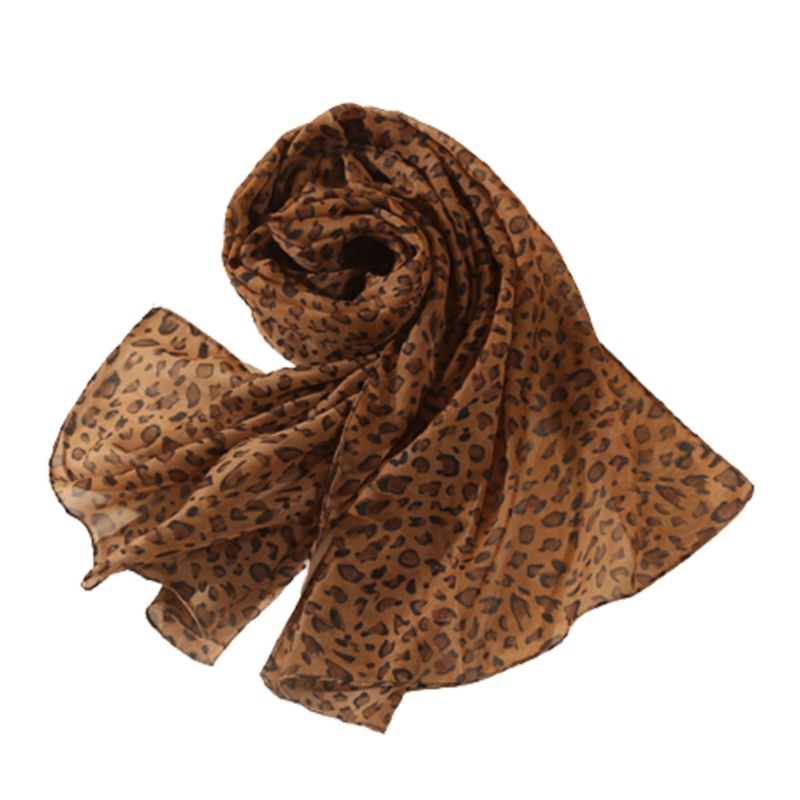 Khăn Choàng Cổ Chiffon In Họa Tiết Da Báo Phong Cách Hồi Giáo Dành Cho Nữ