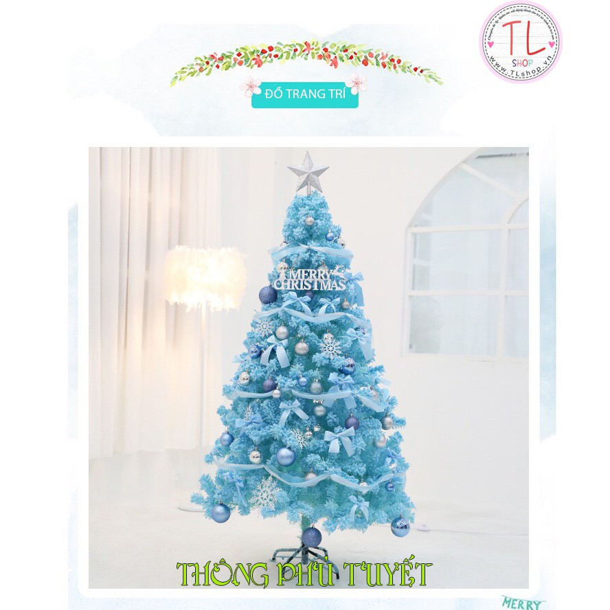 CÂY THÔNG NOEL TRANG TRÍ MÀU XANH BIỂN