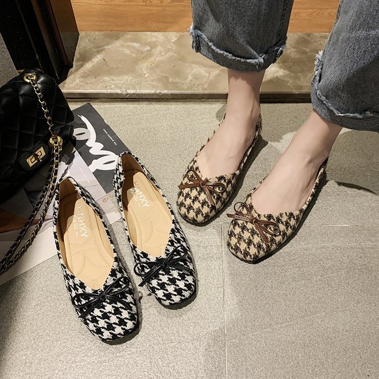 Giày Búp Bê Họa Tiết Ca Rô Xinh Xắn Dành Cho Nữ | BigBuy360 - bigbuy360.vn