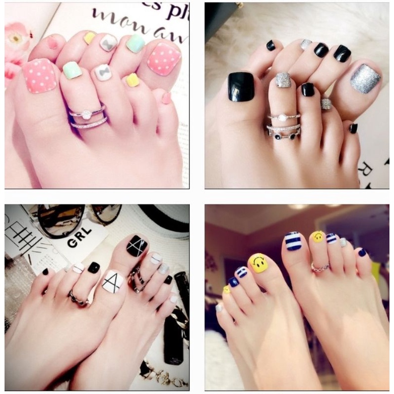 bộ 24 móng chân giả nhiều mẫu