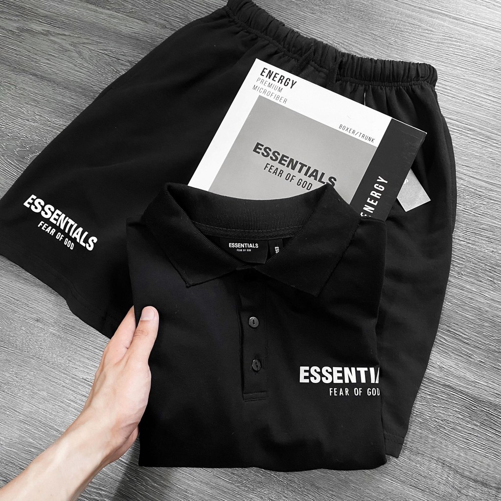 Set Polo cộc tay Essentials MSW Town, đồ bộ quần áo mùa hè cotton nam nữ unisex