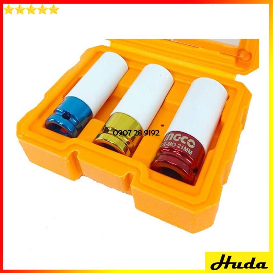 Bộ 3 đầu khẩu tiếp tuýp lục giác Total - Ingco 1234