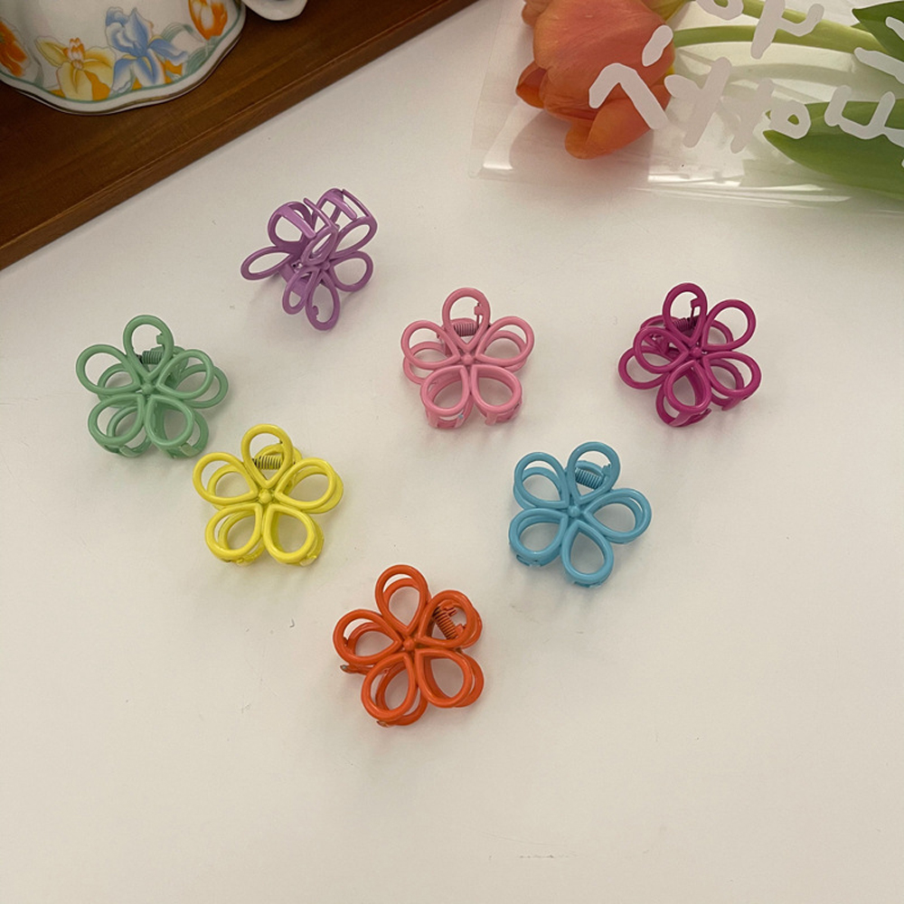 Kẹp Tóc Càng Cua Đính Hoa Kim Loại Phong Cách Hàn Quốc Cho Nữ