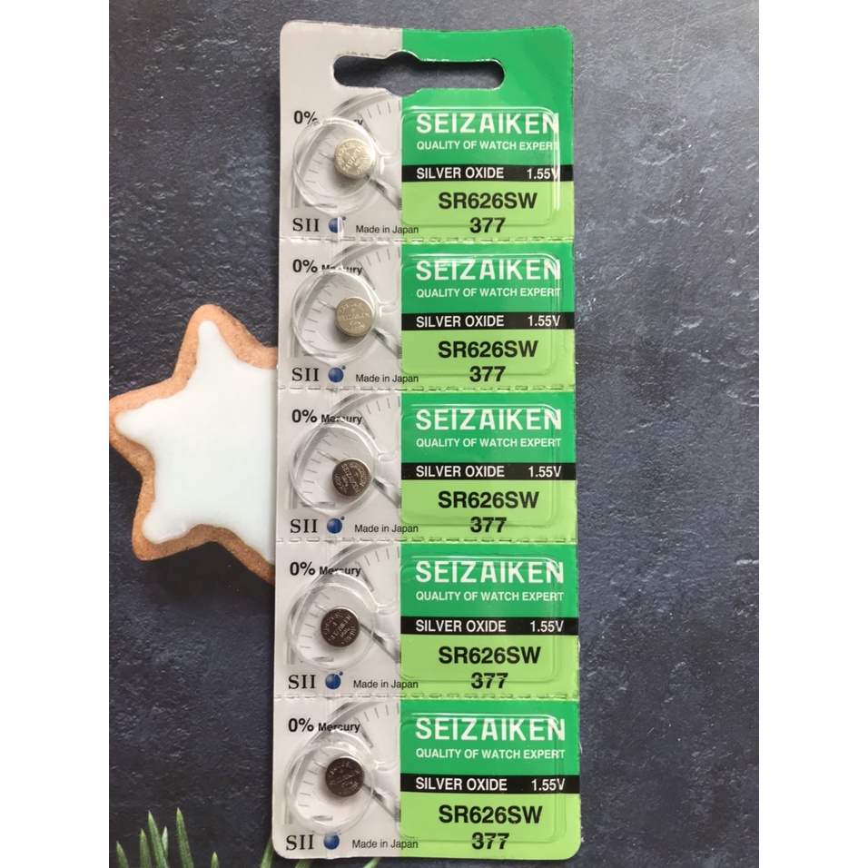 CHÍNH HÃNG Vỉ Pin đồng hồ đeo tay 1.55V Seizaiken SR626SW-377