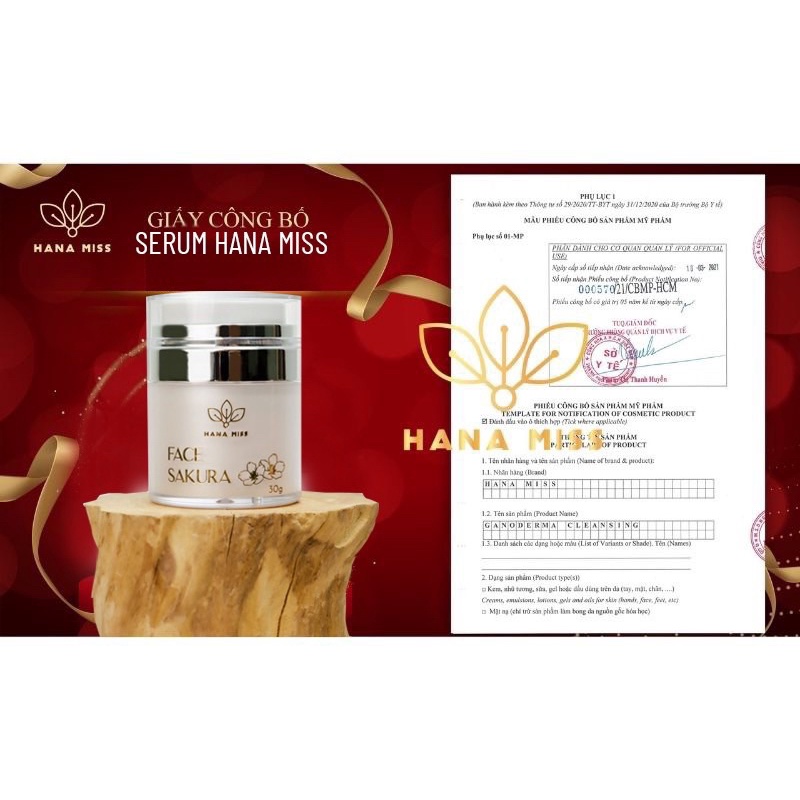 (Tặng 3 Mặt Nạ Kèm Theo)Hana Miss Kem trắng da Sakura Tinh Chất Hoa Anh Đào Dưỡng Da Mờ Nám Tàn Nhang Hana Miss | BigBuy360 - bigbuy360.vn