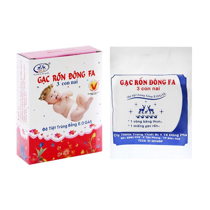 Băng rốn gạc rốn sơ sinh Đông Fa, băn rốn gạc rốn đã được tiệt trùng an toàn cho bé yêu