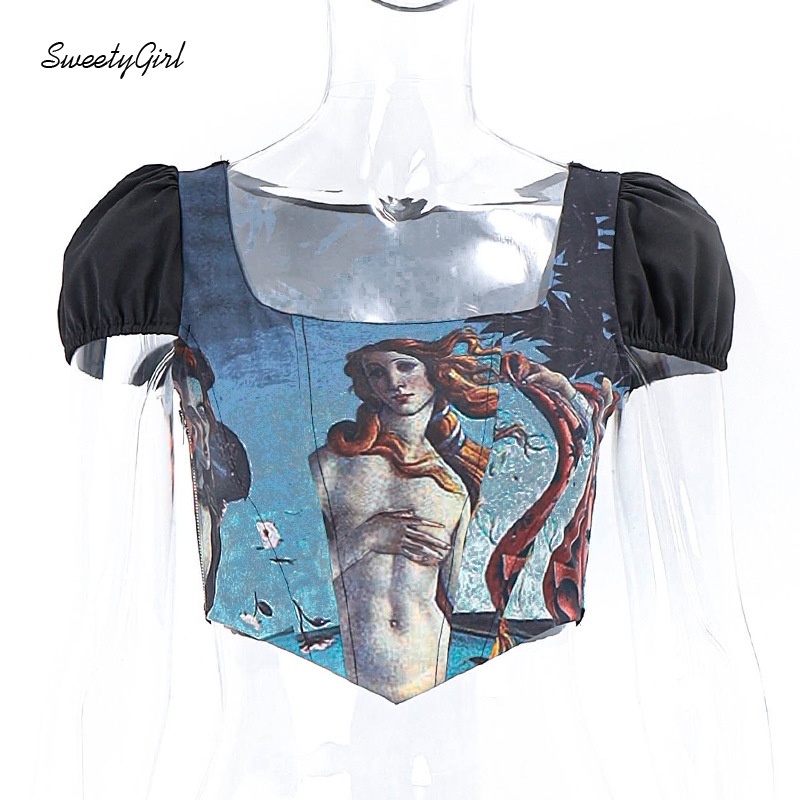 Áo Thun Tay Ngắn Cổ Tròn Màu Đen In Họa Tiết Thời Trang 2022 Cho Nữ