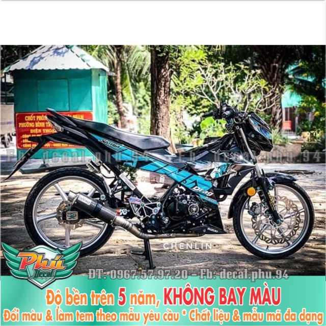 Tem rời Satria King Drang Xanh Đen -1
