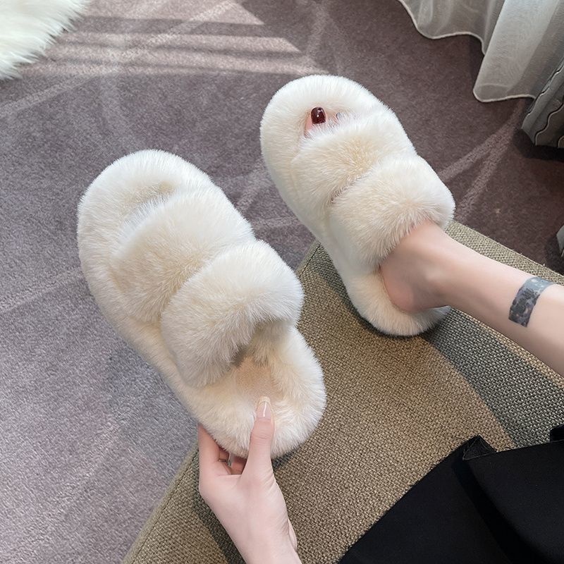 Dép Bông Đi Trong Nhà Đế Dày Chống Trượt Phong Cách Thu Đông Dễ Thương Cho Nữ
