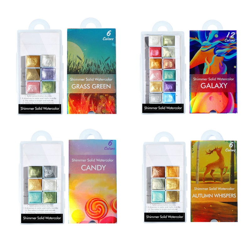 Hộp 6 / 12 Màu Nước Sơn Móng Tay Ánh Ngọc Trai Lấp Lánh