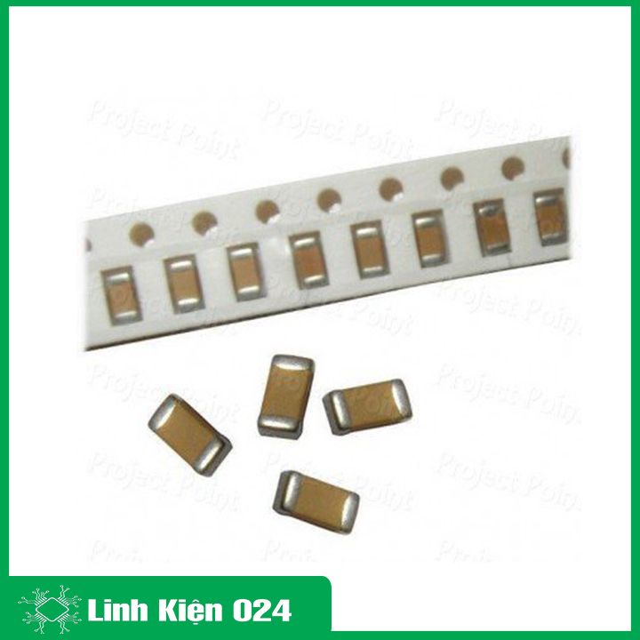Tụ dán 0805 điện áp 50V giá trị 22P / 33P / 104-100nF / 106-1nF (giá/1 chiếc)