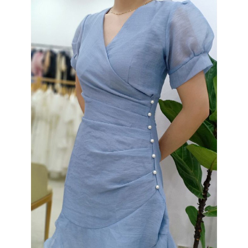 Váy Nữ, Đầm dự tiệc cổ chéo đính hạt sang trọng [KÈM ẢNH THẬT] | BigBuy360 - bigbuy360.vn