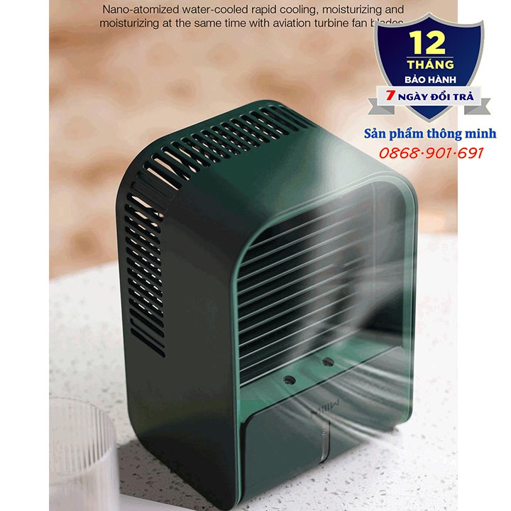 Quạt điều hòa tích điện mini Xiaomi Youpin MIIIW LJQ-122 - Pin 4000mAh - 10h sử dụng - Quạt đá lạnh 330ml