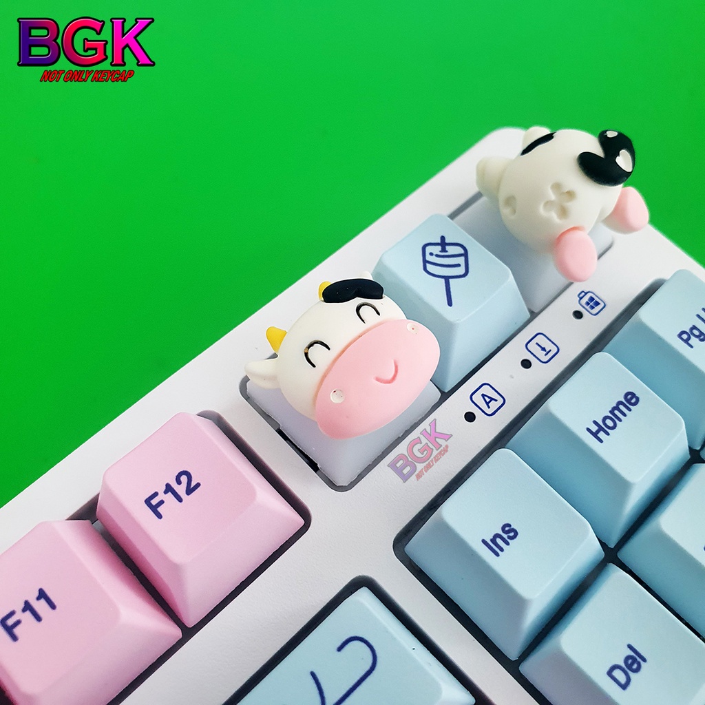Bộ Keycap 2 Nút Đầu và Mông Mèo Bò Sữa cute
