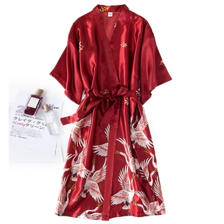 Áo Choàng/ Đầm Ngủ Vải Lụa Quyến Rũ Thời Trang Cho Nữ M-Xxl