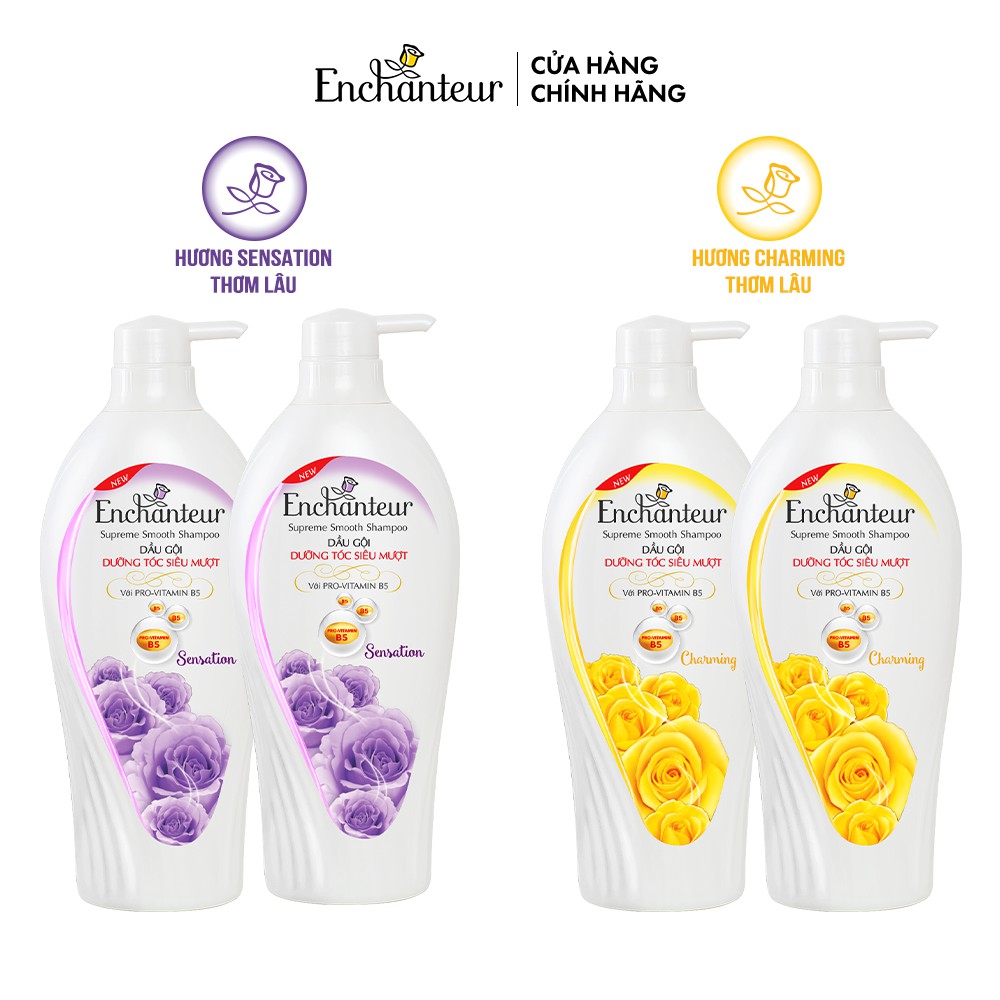 Combo 2 Dầu gội Enchanteur dưỡng tóc siêu mượt Charming/ Sensation 650gr/Chai | BigBuy360 - bigbuy360.vn