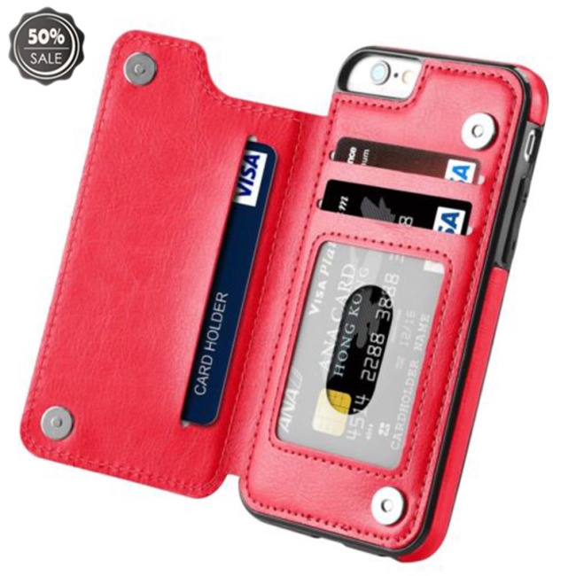 Bao da điện thoại nam châm kiêm ví đựng thẻ đa thẻ chống sốc cho iPhone X | BigBuy360 - bigbuy360.vn