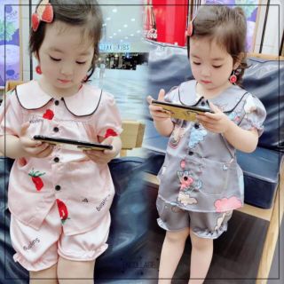 Bộ pijama lụa cho bé gái
