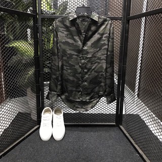 SƠ MI phi lụa thiết kế họa tiết camo