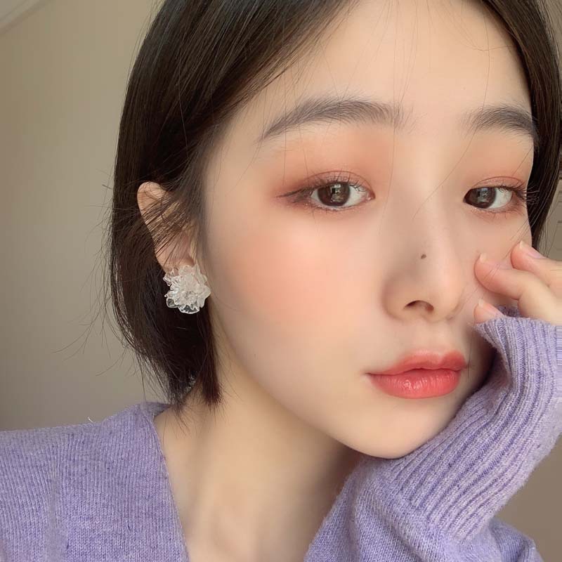 Khuyên tai hình bông hoa đính đá pha lê phong cách vintage