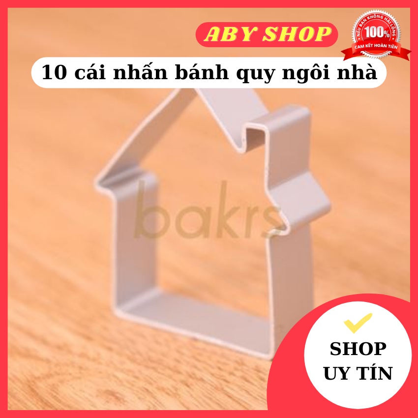 10 cái nhấn bánh quy hình ngôi nhà ⚡ HÀNG LOẠI 1 ⚡ khuôn làm bánh chuyên dùng cho làm bánh qui, bánh cookies