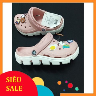 Dép Cross Màu Hồng Dễ Thương Tặng Kèm 12Jibiz/Sticker