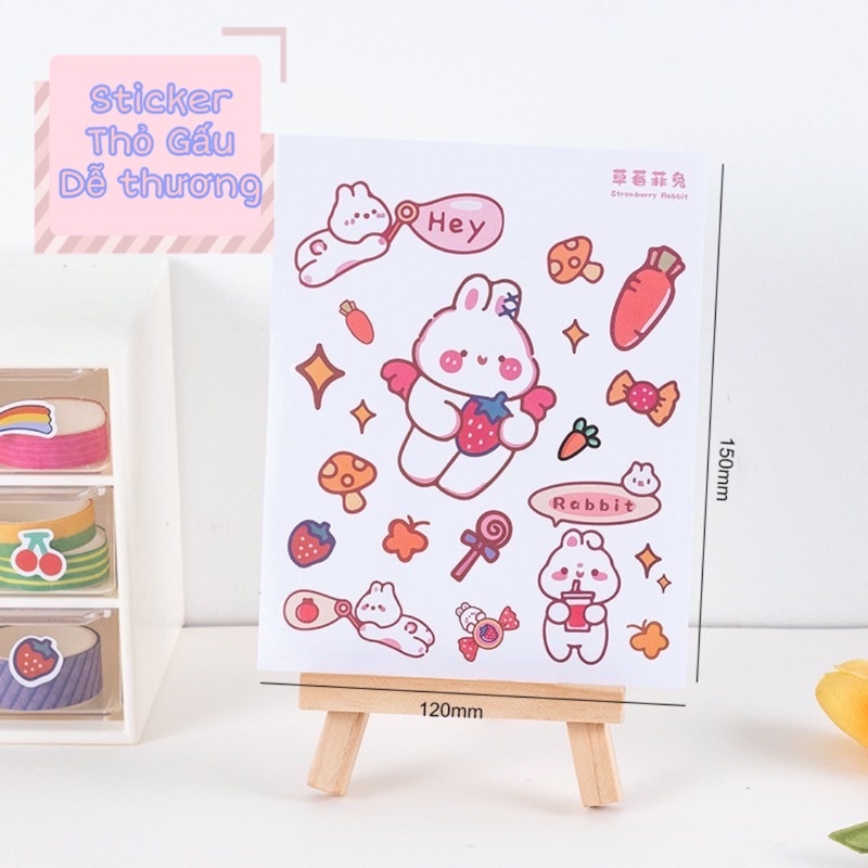 Sticker Gấu Thỏ Siêu Dễ Thương
