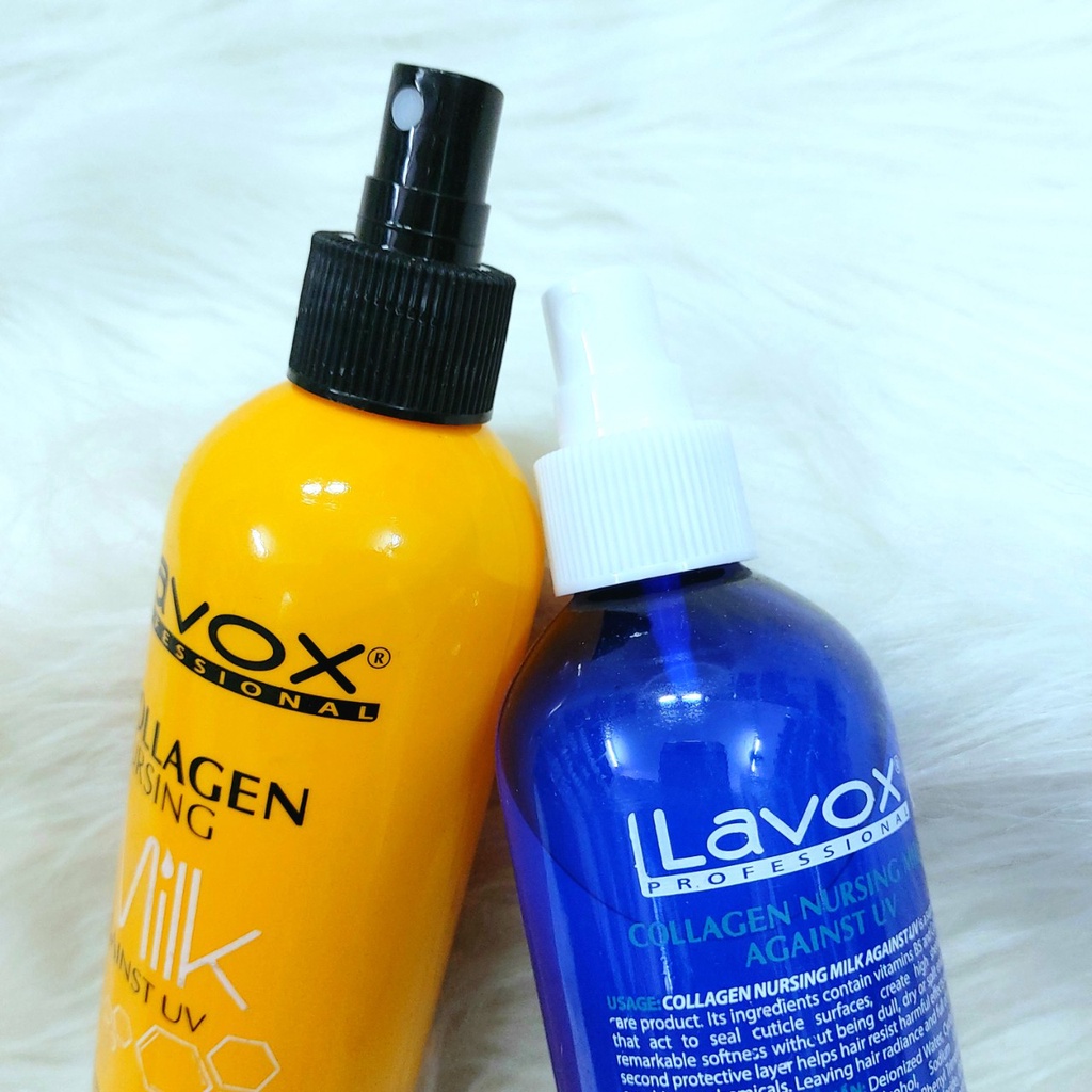 Xịt Dưỡng Collagen Chống Tia UV Siêu Bảo Vệ Tóc Lavox Collagen Nursing Milk Again UV 280ml