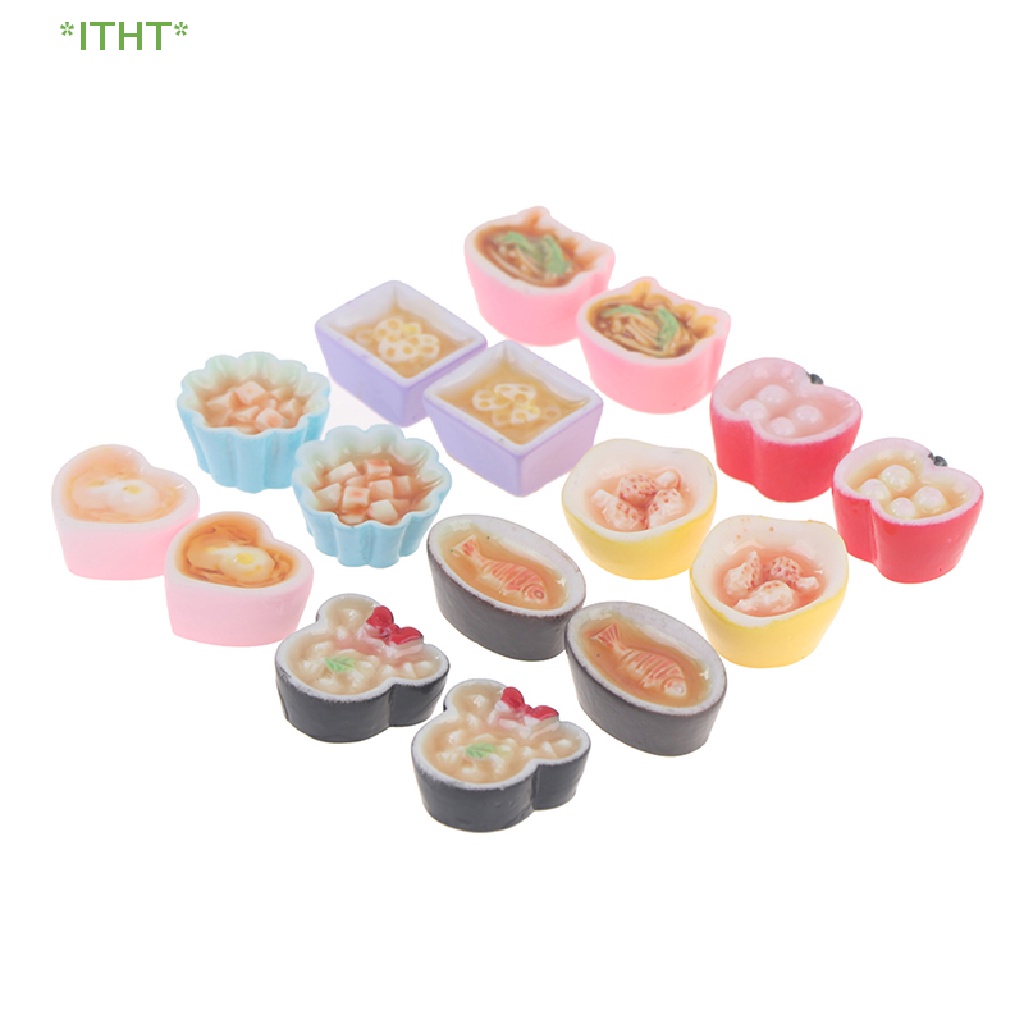 Bộ 2 Mô Hình Thức Ăn Mini Bằng Nhựa Resin Trang Trí Nhà Búp Bê Mới