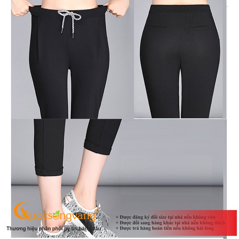 Quần lửng thể thao quần lửng nữ lưng cao co giãn 4 chiều GLQ075 Cuocsongvang
