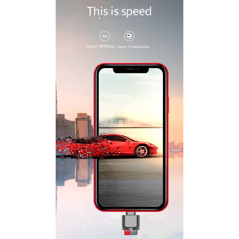 Đầu Đọc Thẻ Nhớ Ngoài otg mini Cho ios 13 14 iphone 12 / mini / pro max