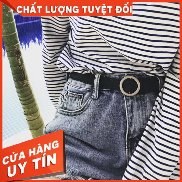 DÂY NỊT QUẦN CHẤT DA DÀY MỀM CAO CẤP- mặt tròn