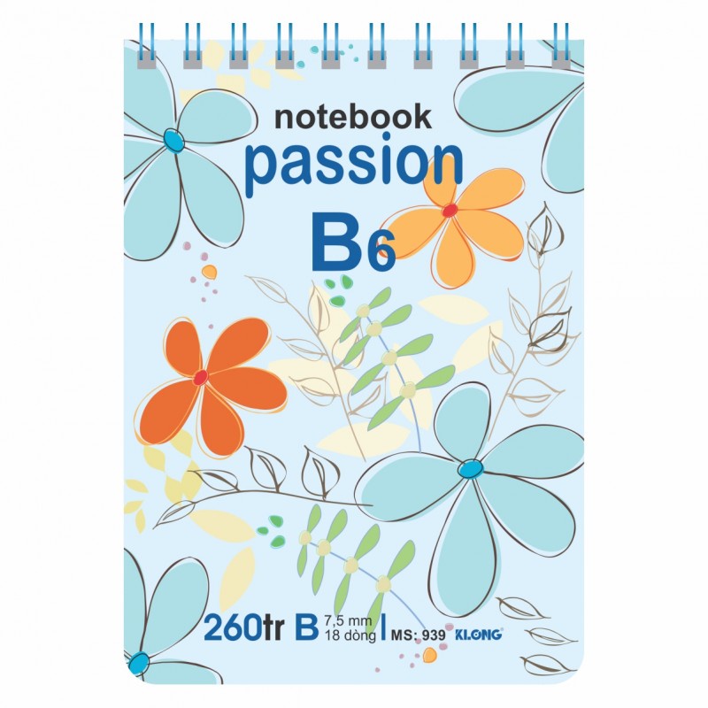 Sổ lò xo kép ngang B6 - 260 trang KLONG MS: 939