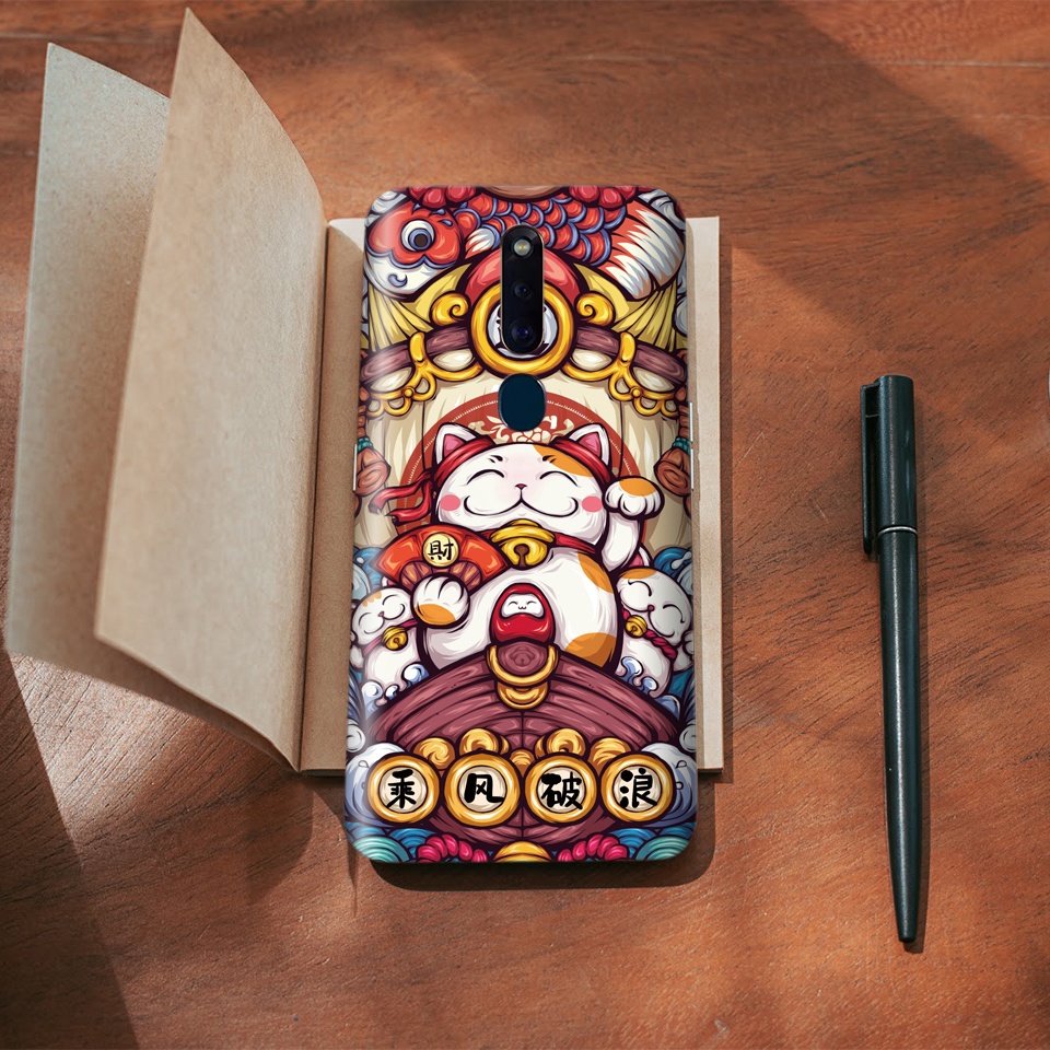 Miếng Dán Skin Điện Thoại In Hình Mèo Thần Tài 2 Cho Ip 6/ 7/ 8/ X/ XS/ 11/ 11 Pro Max Và Các Dòng Máy Android