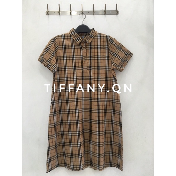 Váy cotton nữ mùa hè nhỏ phong cách hàn quốc mùa hè giản dị đi làm tính khí váy sơ mi kẻ sọc mỏng