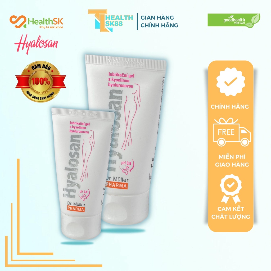 Hyalosan lubricant gel - bảo vệ vùng kín nam nữ xuất sứ Châu Âu hộp 50ml.