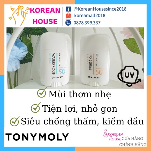 [Chính hãng] CHỐNG NẮNG DẠNG THỎI TONYMOLY UV MASTER SUN STICK SPF50+ 22g