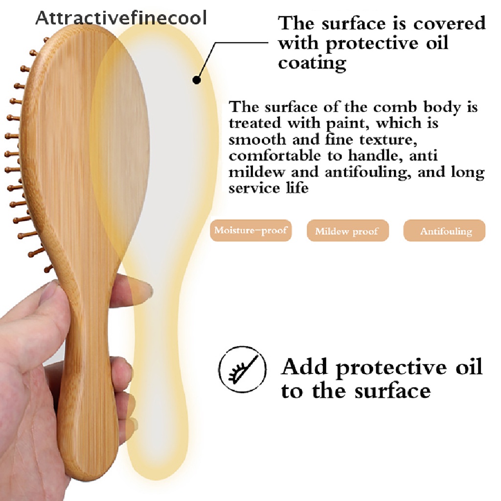 Lược Chải Tóc Massage Da Đầu Bằng Tre