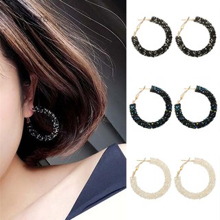 [Bluelans] Bông tai hình tròn thanh lịch dành cho nữ Tiệc trang sức cưới Cocktail