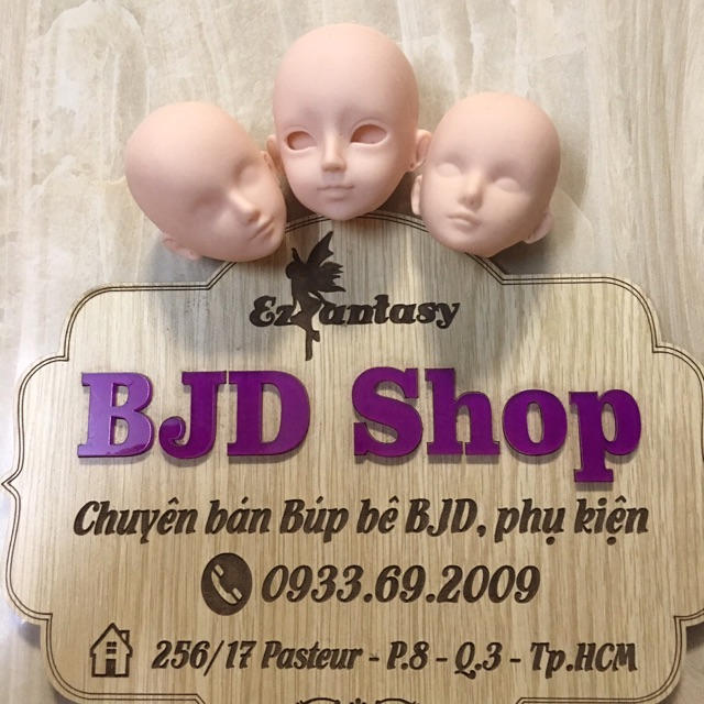 Combo 3 Đầu búp bê nhựa - dùng để tập faceup (trang điểm)