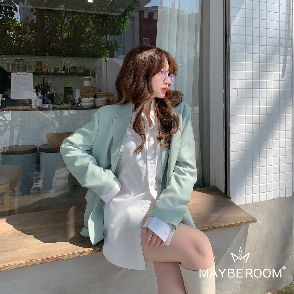 Áo xanh mint có lót Minmin blazer Mayberoom